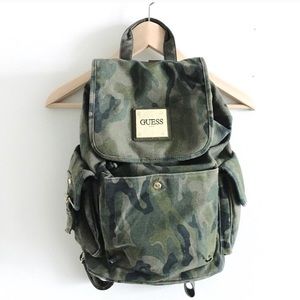 Guess camo utility canvas backpack